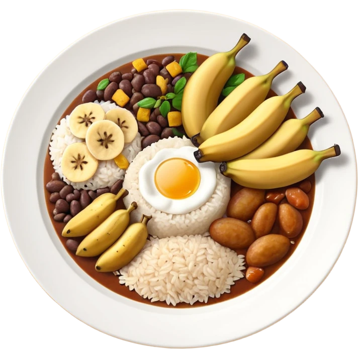 Food plate with brazilian food emoji