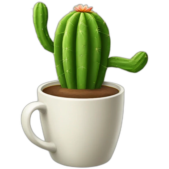 cacti drinking coffee emoji