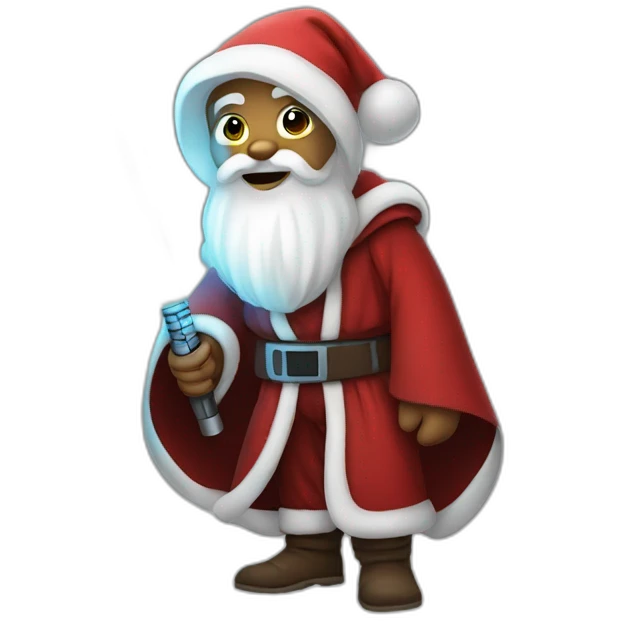Jedi santa clause with Light saber  emoji