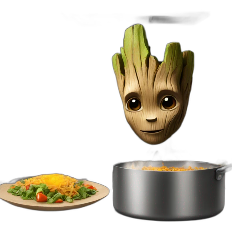Groot cooking emoji