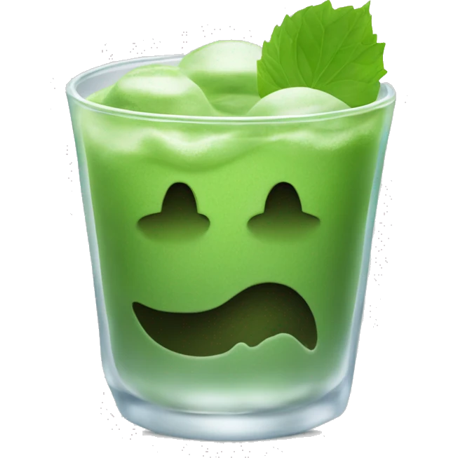 matcha with ice cubes no foam emoji