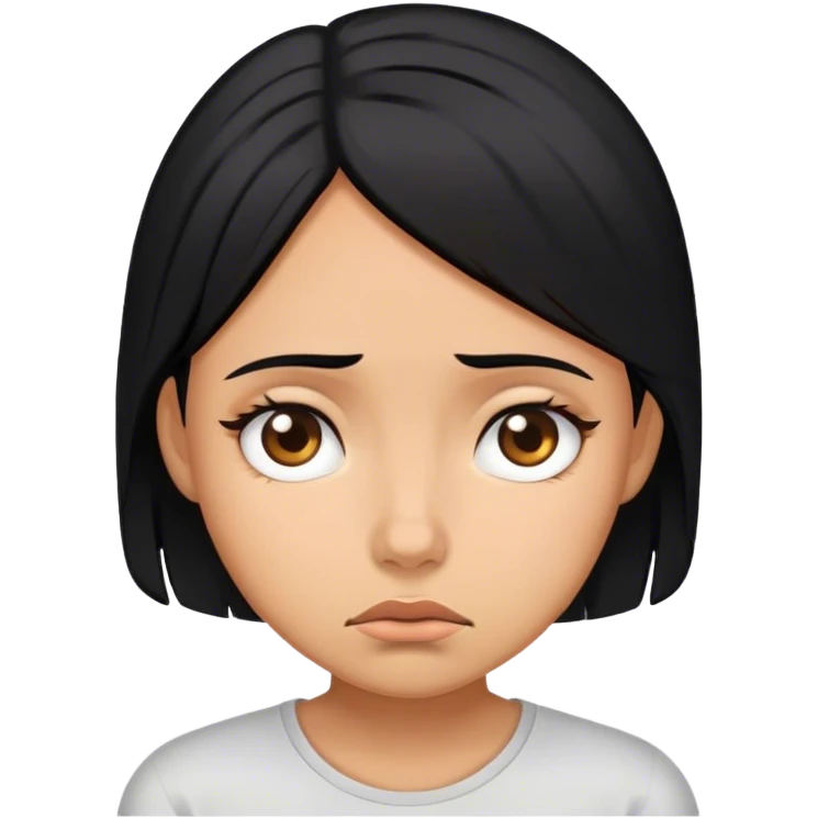 a black hair girl is tired of living alone emoji