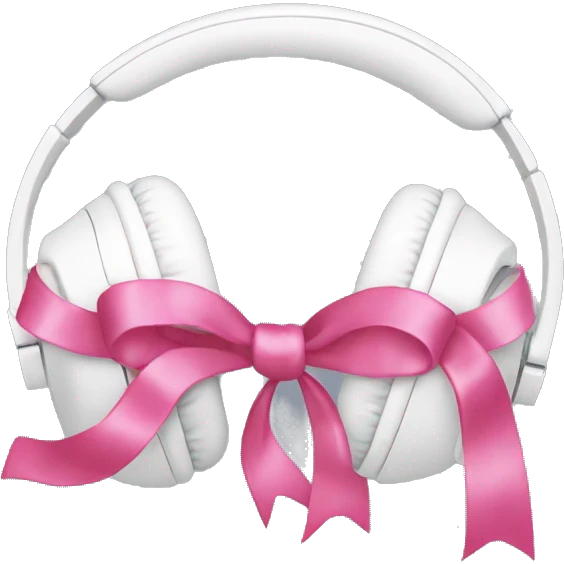 White headphones with pink bows emoji