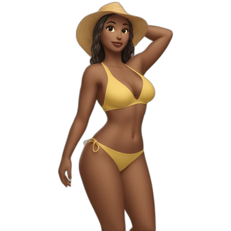 Slim-thicc Caucasian woman bikini pose (beach body) emoji