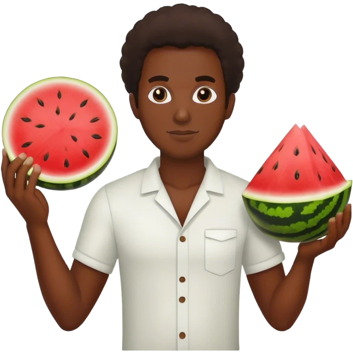 black guy holding a watermelon and fried chicken emoji