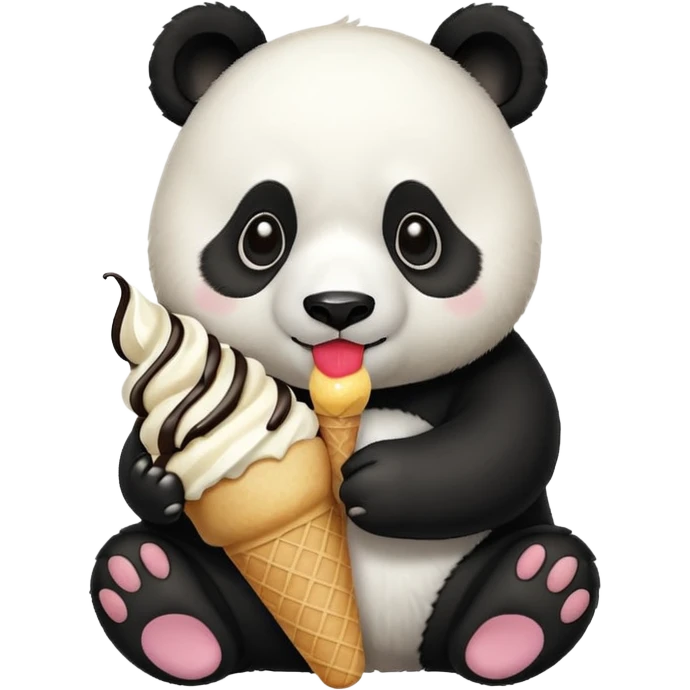 Panda eating ice cream emoji