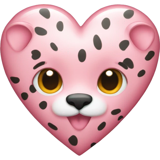 light pink heart with cheetah print  emoji