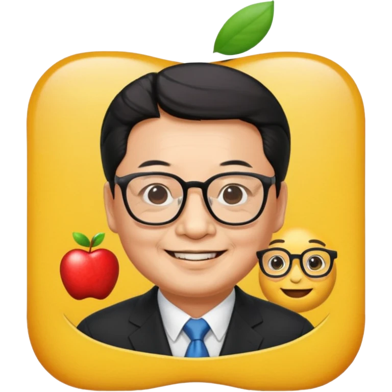 black xijinping with glasses apple style emoji emoji