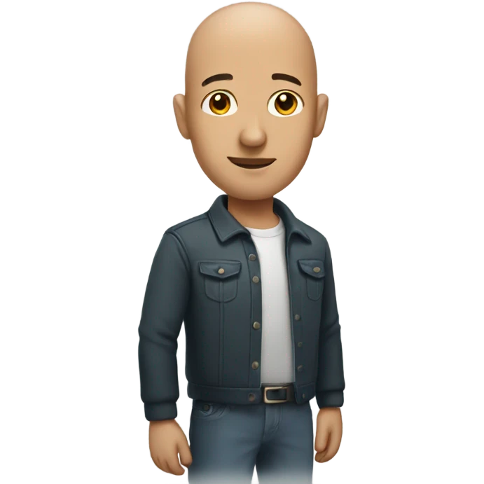 Bald man standing emoji