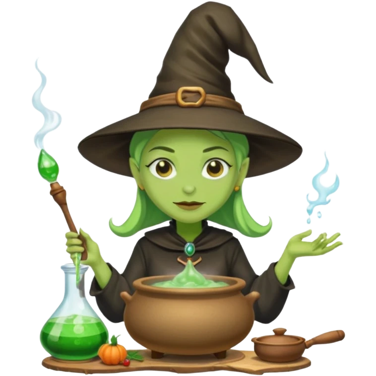 green witch cooking potion emoji
