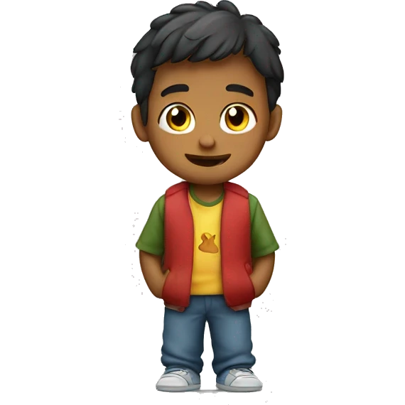Niño diciendo hola emoji
