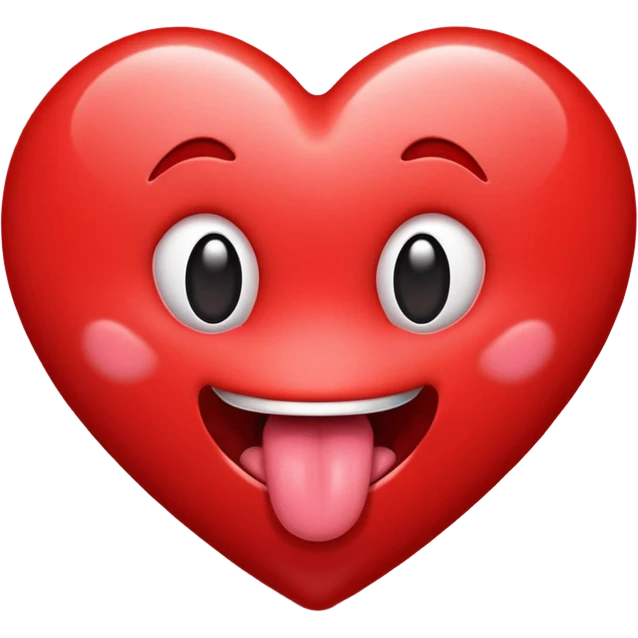 Love heart emoji with tounge  emoji