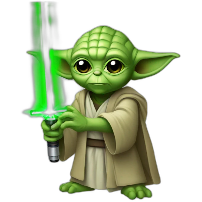 Yoda saber laser green emoji
