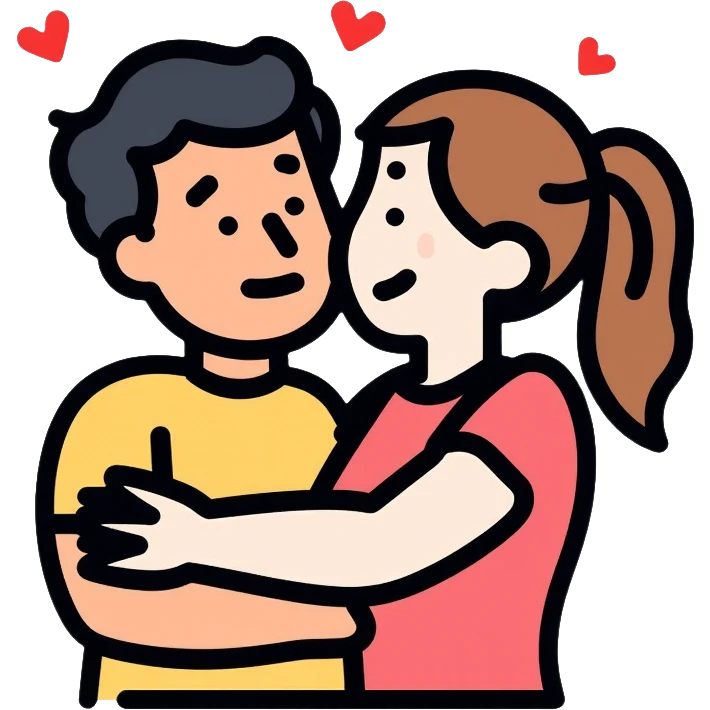 two people hugging each other emoji