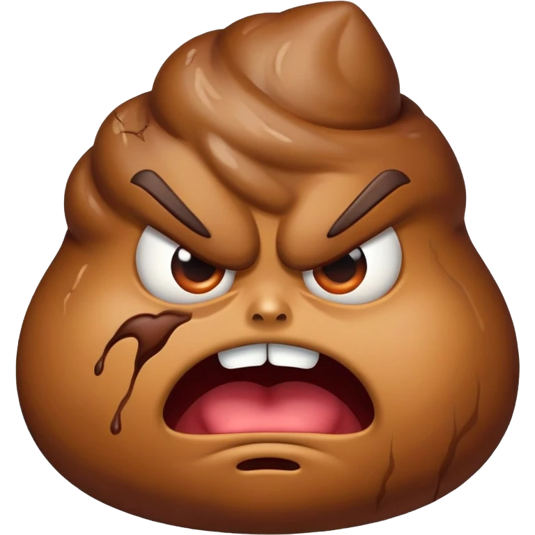 angry poop emoji, furious face, veins popping emoji