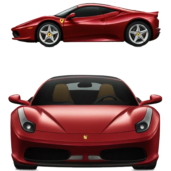 A ferrari in dark red emoji