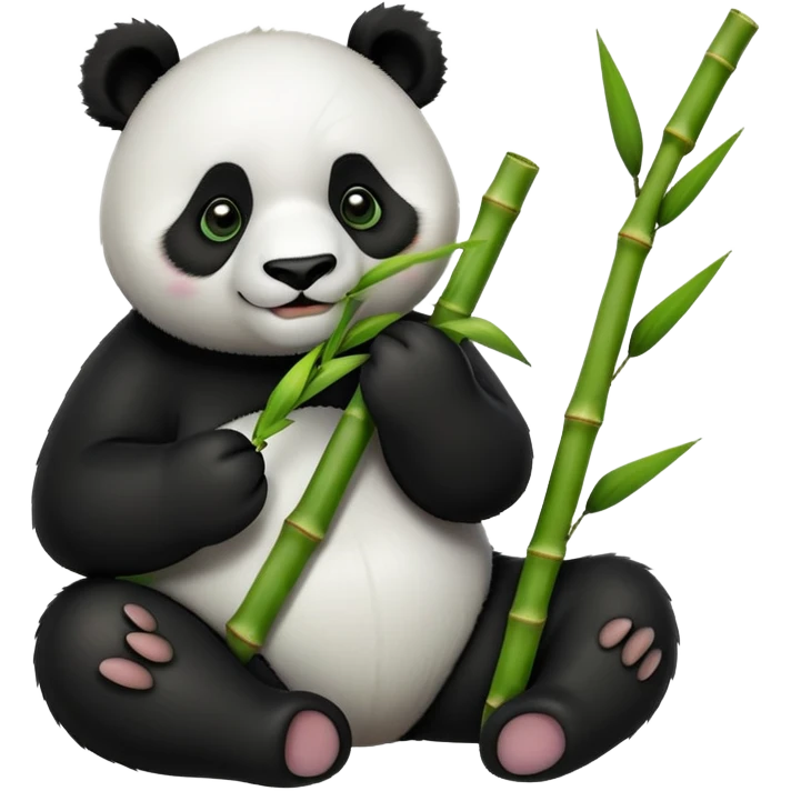 panda eating bamboo emoji