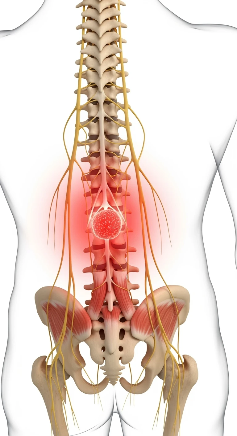 spina dorsale anatomica umana infiammata con ernia, ISOLATO SU SFONDO BIANCO emoji