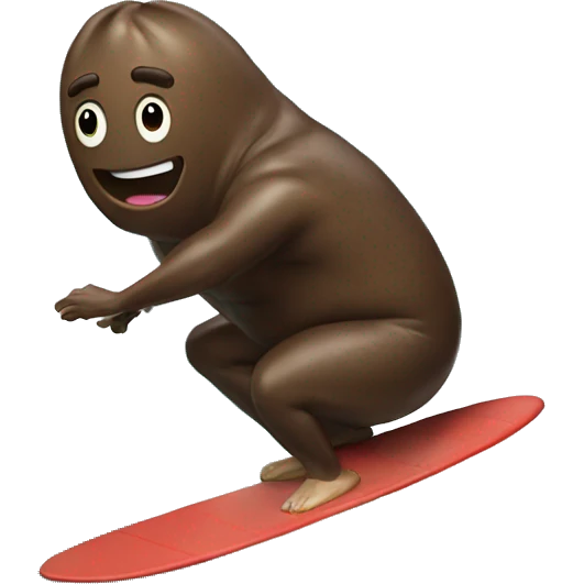 Giant turd surfing a big wave emoji