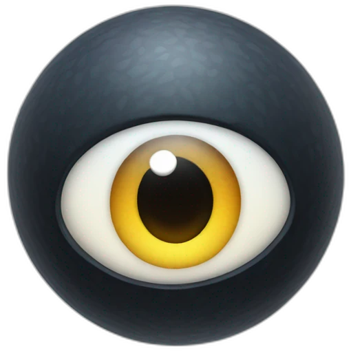 3d sphere with a cartoon Phantom skin texture with big beautiful eyes emoji