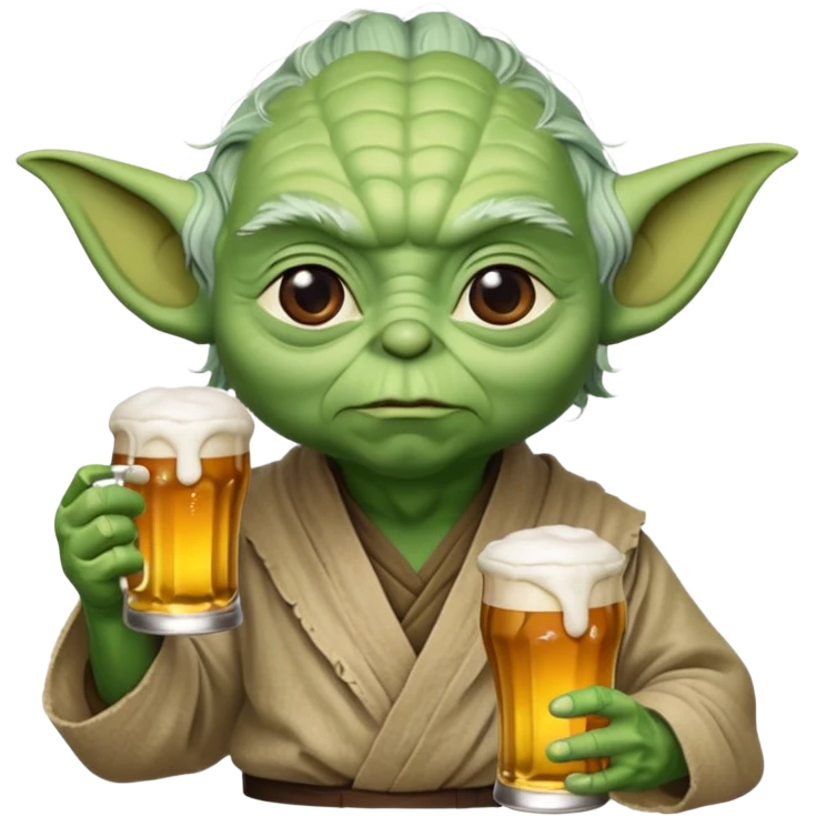 Yoda avec une bierre emoji