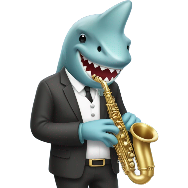 Shark playing saxophone emoji