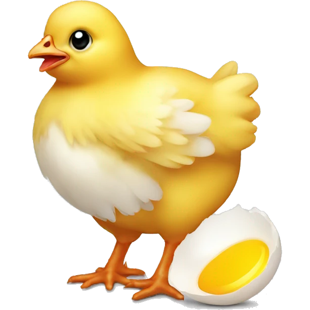 baby chicken with egg shell emoji