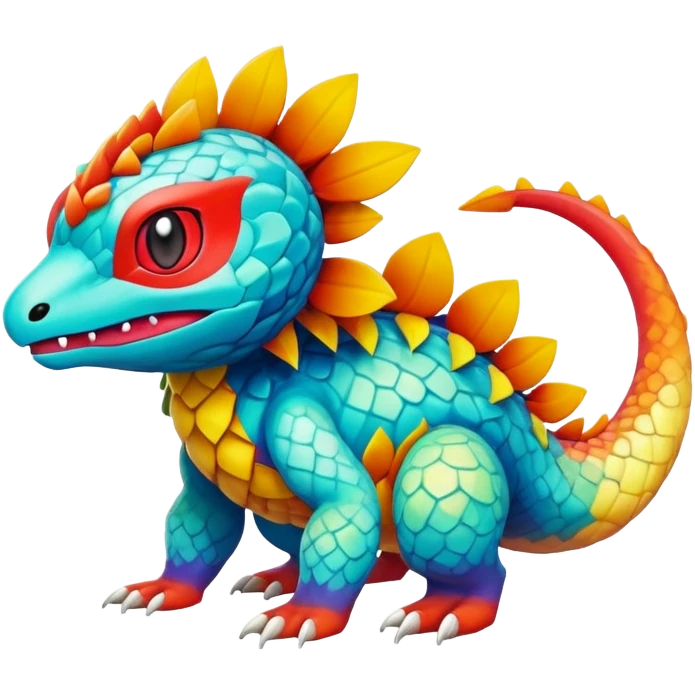 Colorful Exotic Pokémon-Fakémon-hybrid-creature (full body) emoji