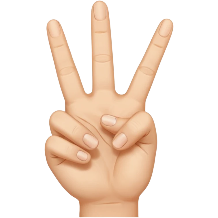 Peace sign with the index finger crossing over the middle finger emoji