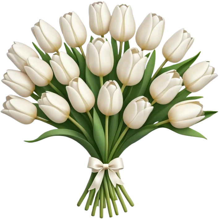 white tulip bouquet  emoji