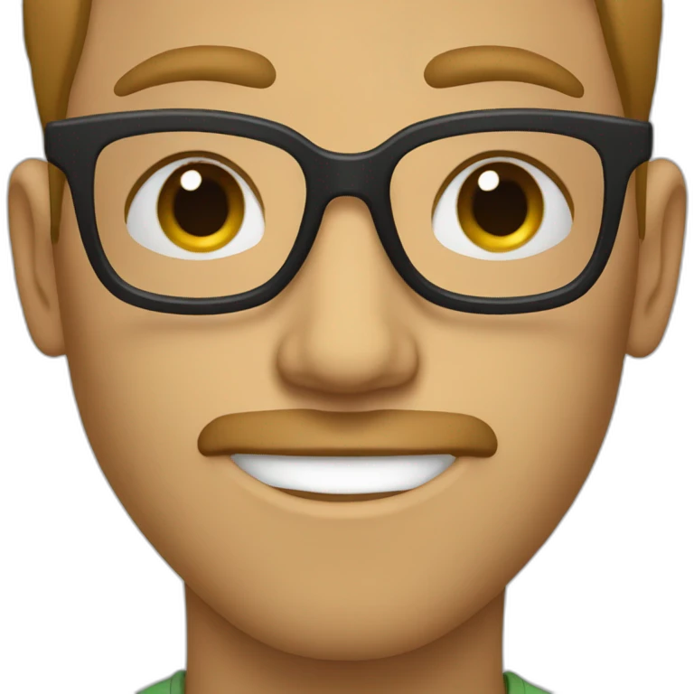 Teenager with glasses and little beard and acne’s emoji