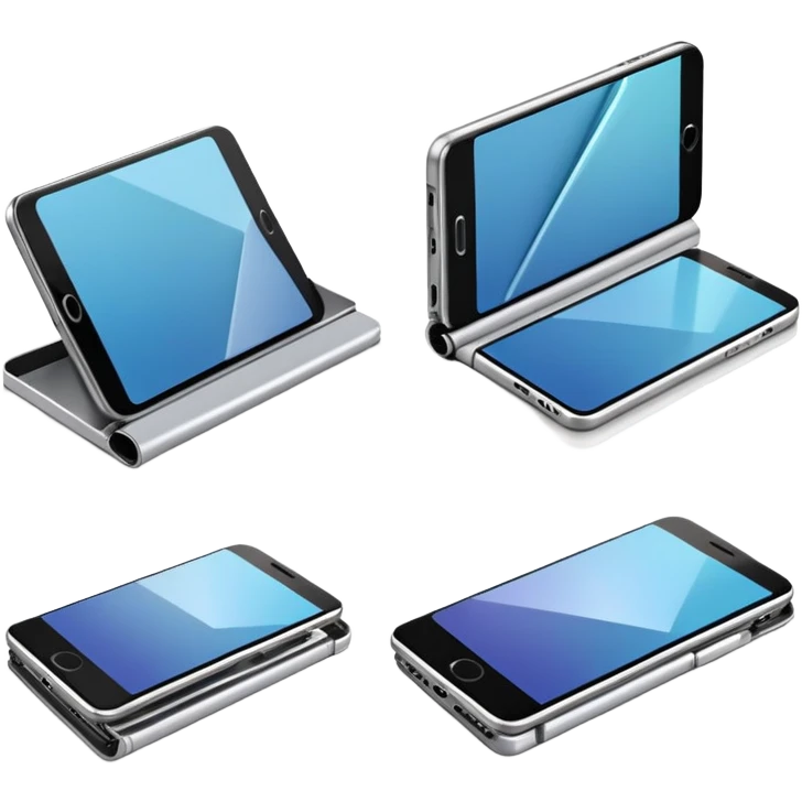 Foldable smartphone being folded and unfolded emoji