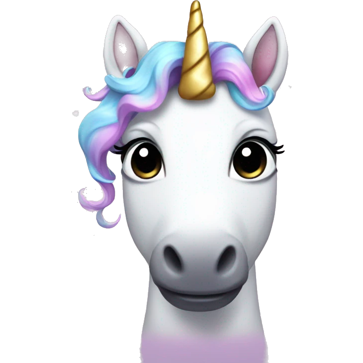 a sweet unicorn with a cute bow on her ear and a little glitter around her  emoji