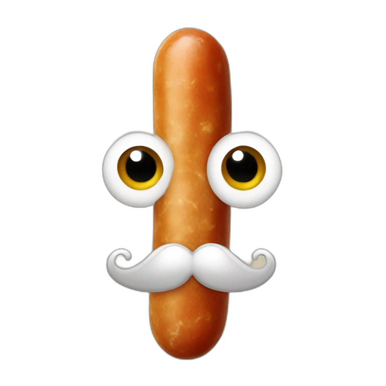 Saucisson avec une moustache emoji
