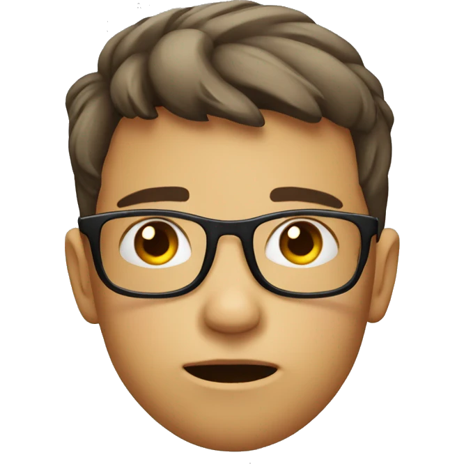 Hipster Kid looking bored emoji