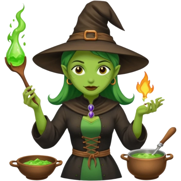 green witch cooking potion emoji