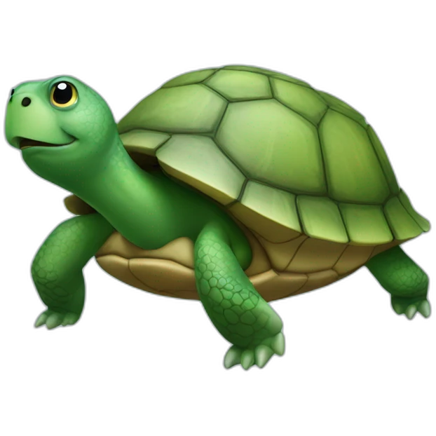 Turtle, green egg on top of it emoji
