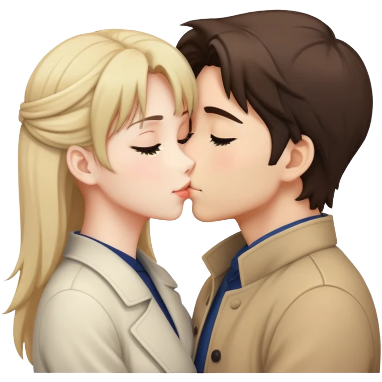 beautiful romantic anime kiss couple emoji