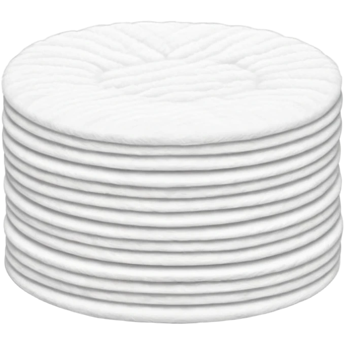 A long pile of 100 round flat thin cotton pads emoji