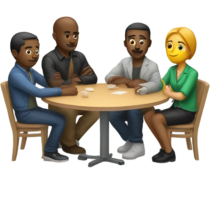 sitting around an empty table emoji