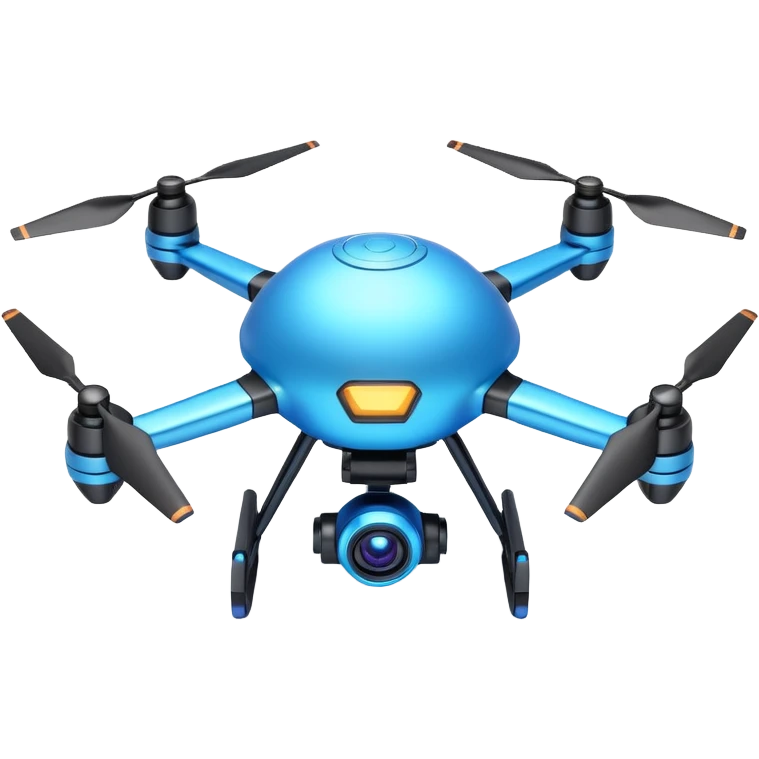 space explorer drone object icon, small futuristic drone with camera lens, glowing blue lights, sci-fi metal body, antenna details, 3D cartoon, mobile game icon style, centered, clean background, soft shadow, no text, no watermark
 
 emoji