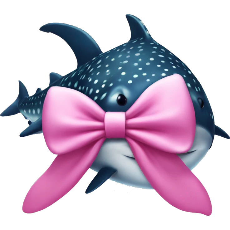 whale shark wearing a pink bow  emoji