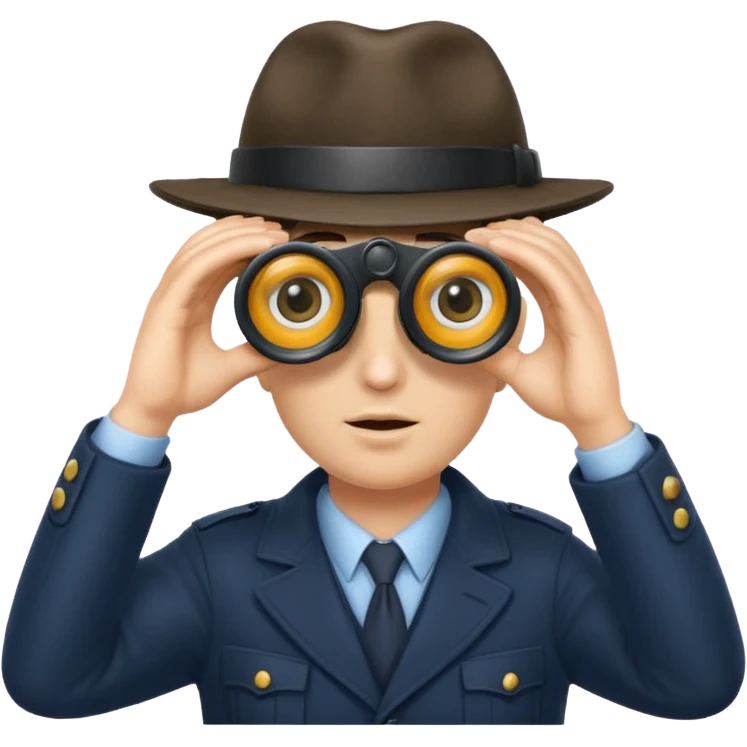 Detective peeking through binoculars emoji