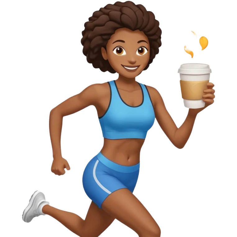 Morning Coffee Runner black woman  emoji