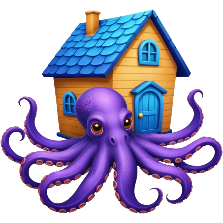 a octupus with a house on the back emoji