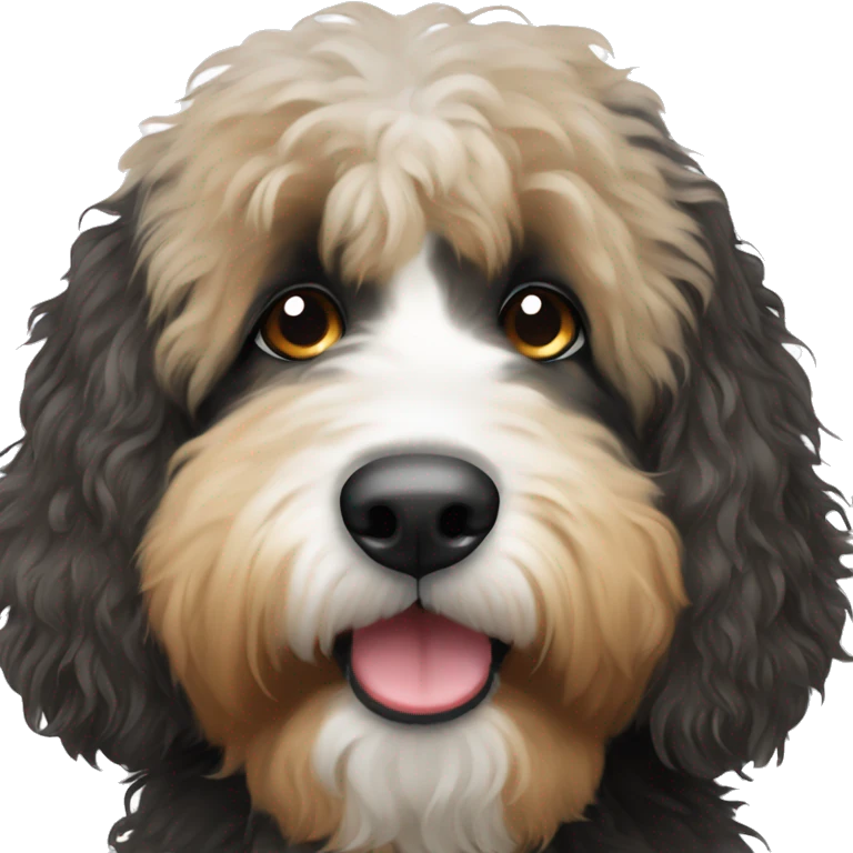 Bernedoodle with fringe over eyes emoji