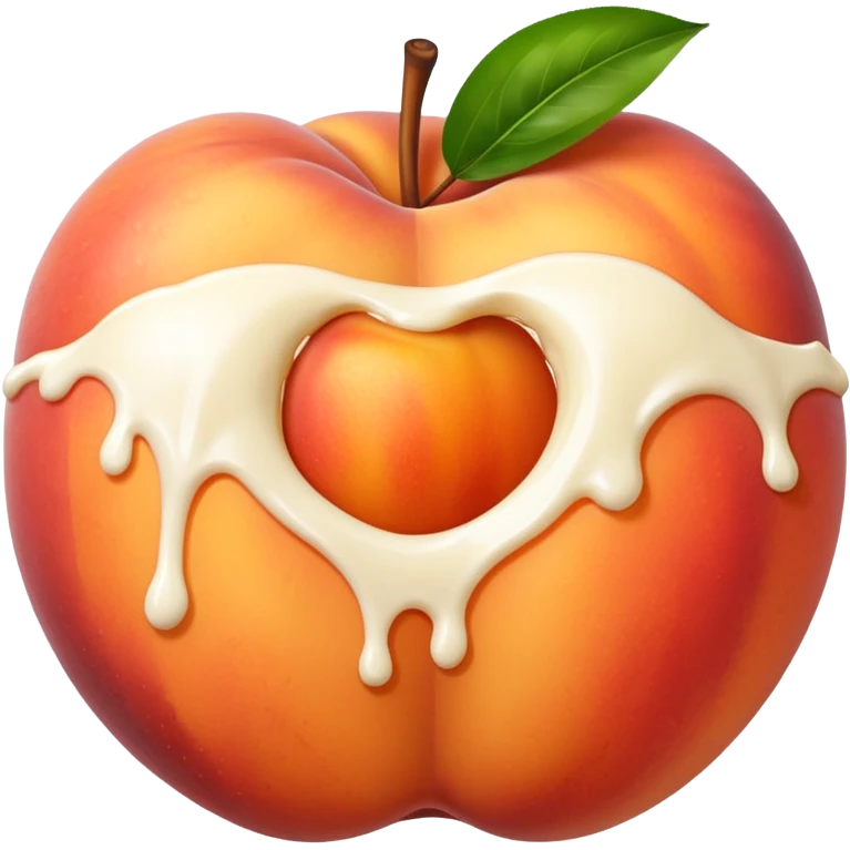 White cream drenched on a peach emoji