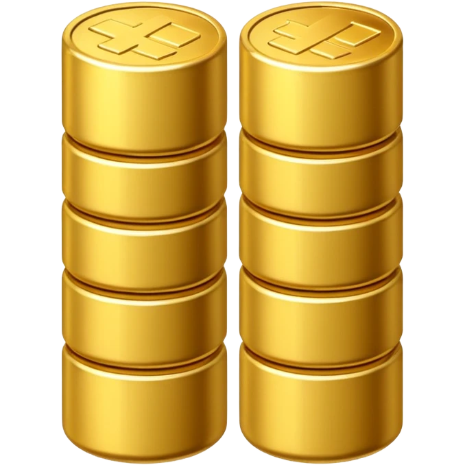 a battery emoij, containing vertically stacked coins emoji