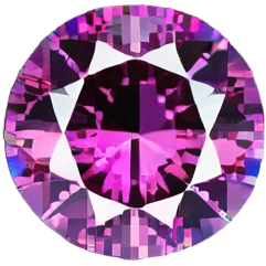 round cut pink sapphire gemstone with holographic sparkle effect emoji