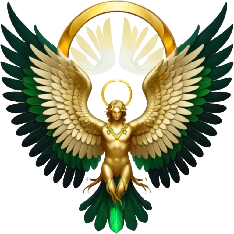 I would like to create unique wings I can use in my poem titles for the Archangels: Lucifer, Michael, Gabriel, Raphael, and Uriel. Please only include the WINGS portion and no body or head. emoji